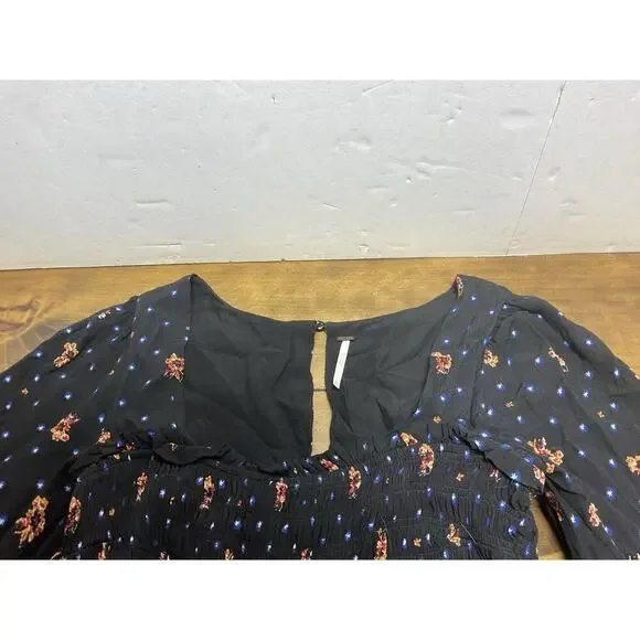 Free People Two Faces Mini Dress Black Floral Size XS - Picture 2 of 12